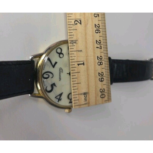 Da Vinci Large Face Mother Of Pearl Quartz Watch With Black Leather Band - Picture 4 of 9